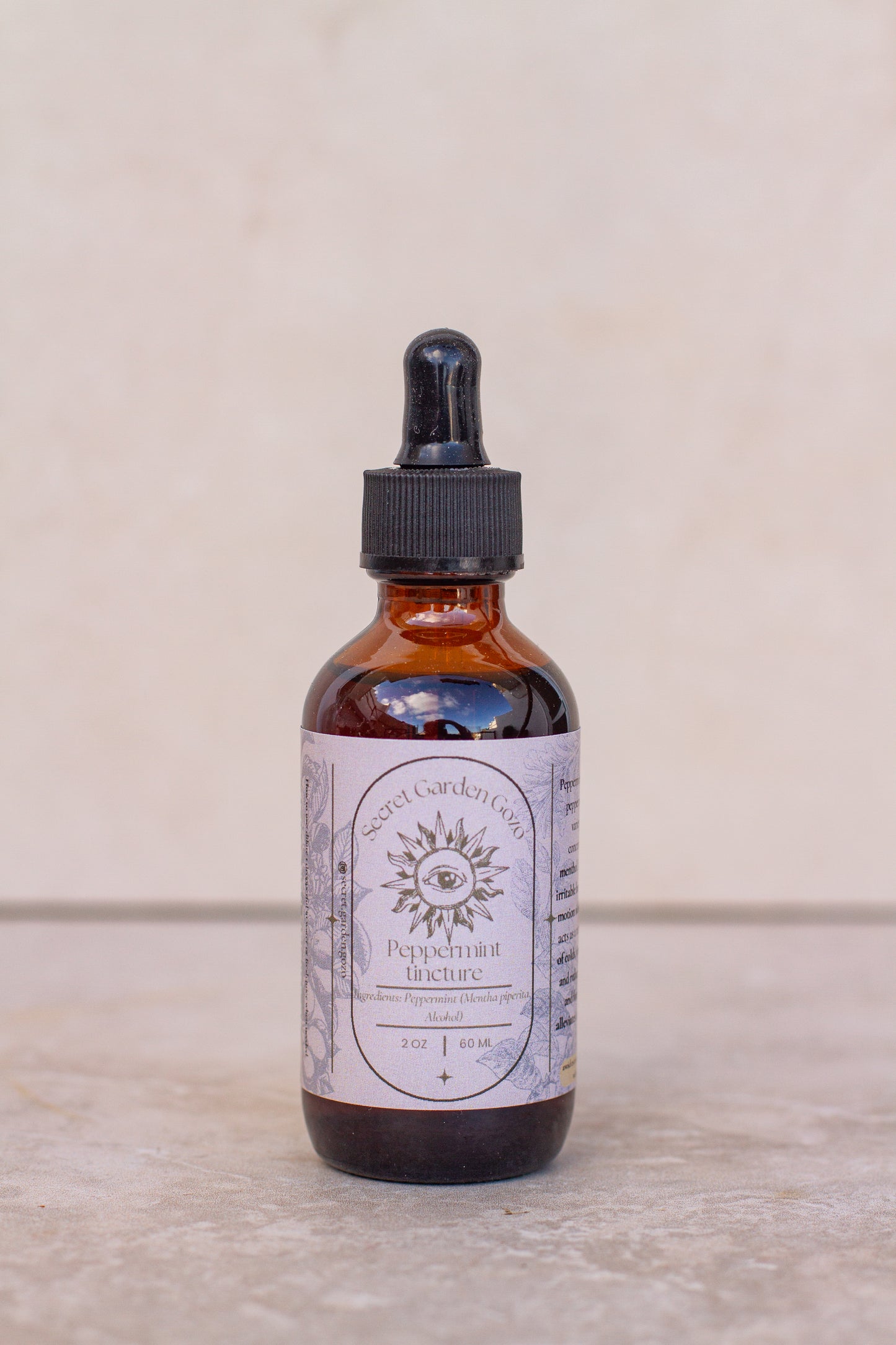 Peppermint tincture (digestion, respiratory support, headache relief, mental clarity)